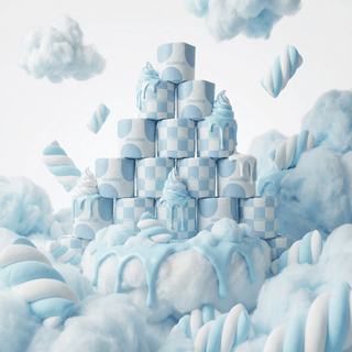 Blue FluffyMarshmallow Cloud Rolls | 36-pack